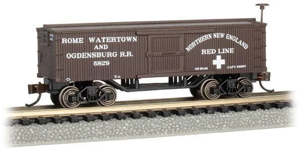 N Bachmann Rome, Watertown, & Ogdensburg RR - Old Time Box Car 15658