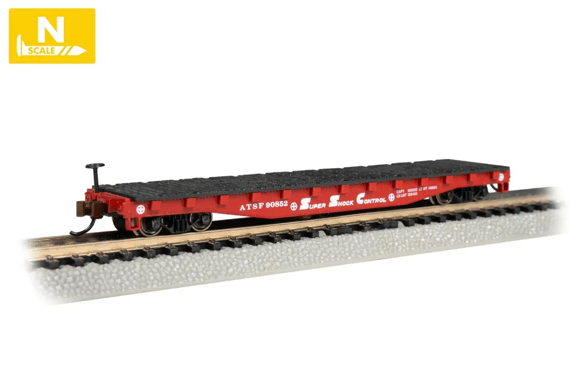 N Bachmann Santa Fe #90852 - 52’ Flat Car 17351