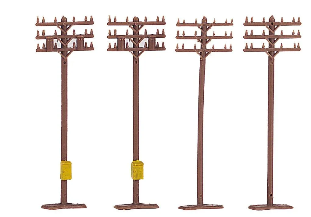N Bachmann Telephone Poles (12 pieces) 42506 - Bachmann Trains