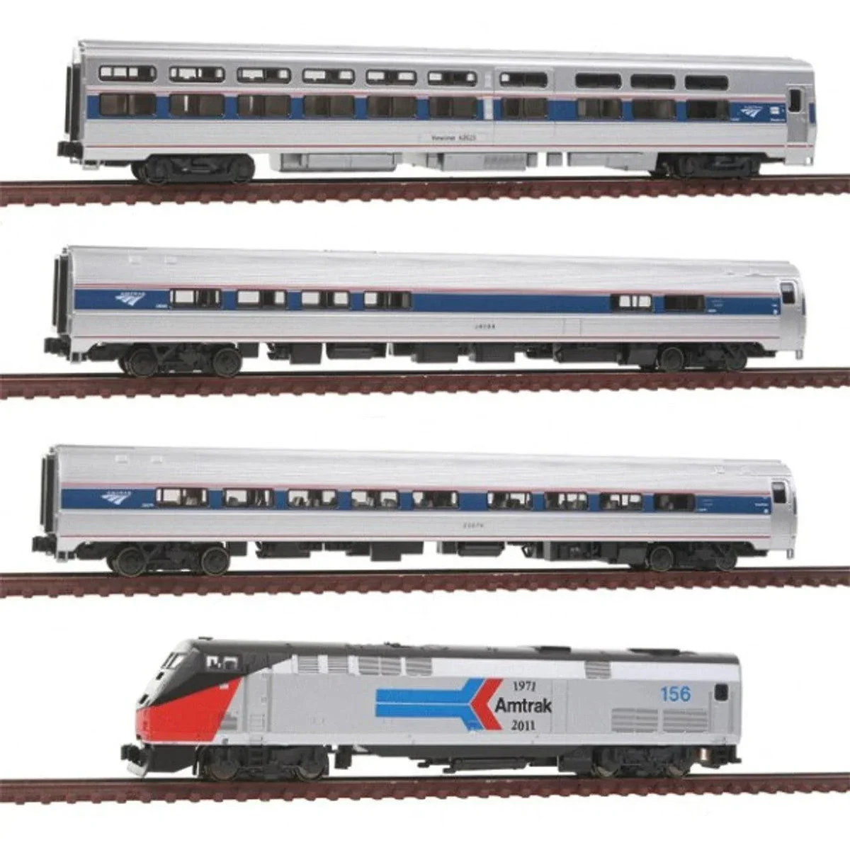 N Kato Amfleet Viewliner Intercity Express Phase VI 3-Car Set w/Lighting 10662861
