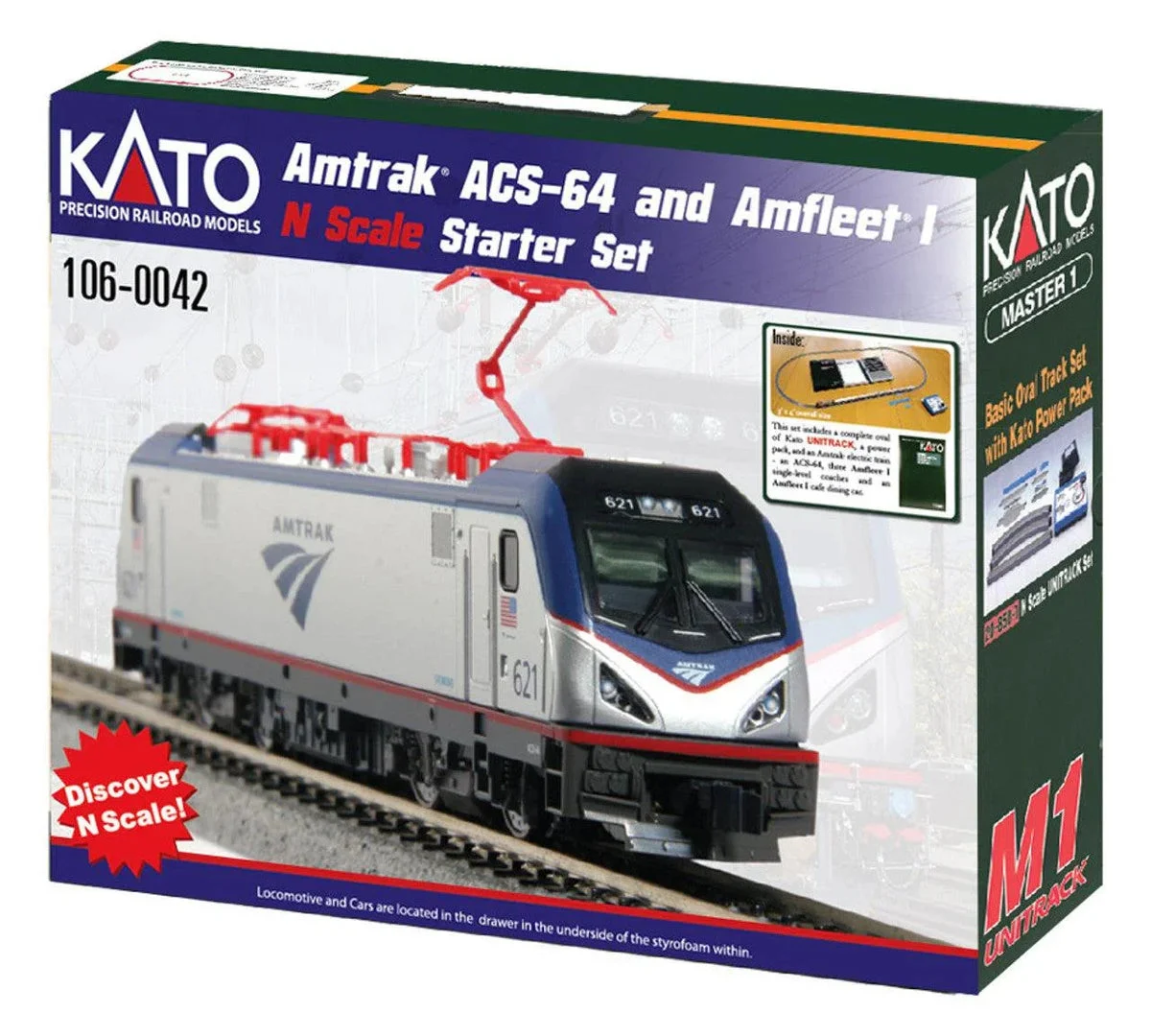 N Kato Amtrak ACS-64 & Amfleet I Starter Set 1060042