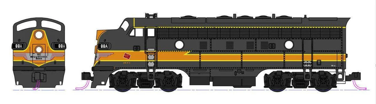 N Kato EMD F7A + F7B Milwaukee Road Freight 2-Locomotive Set #88A, 88B w/ Pre-Installed ESU LokSound DCC 1060429L