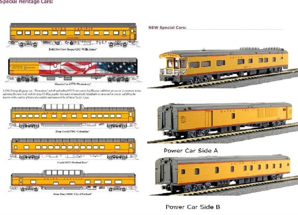 N Kato Union Pacific Excursion Train 7-Car Set (pre-installed lighting) 1060861