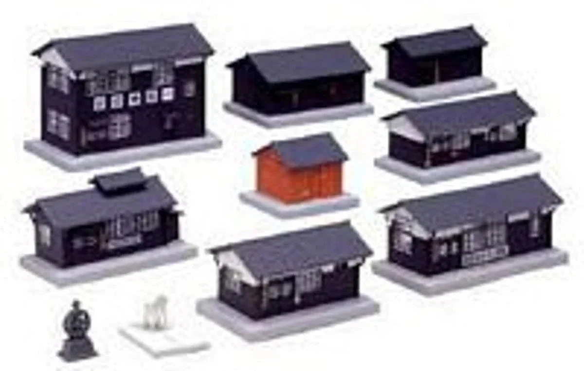 N Kato Wood Station Buildings Set 23233