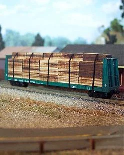 N Osborn Flatcar Lumber Load Kit 3070 - Osborn Model Kits