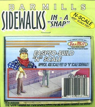 N Scale Bar Mills SIdewalks in a Snap 681 - Bar Mills Models