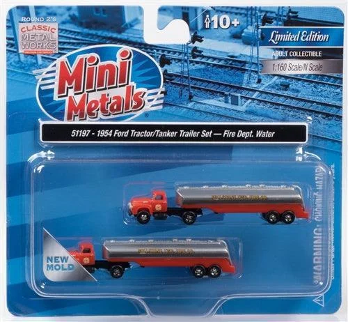N Scale Classic Metal Works 54 FORD W-TANKER TRAILER (MILLSTONE) (2) 51197