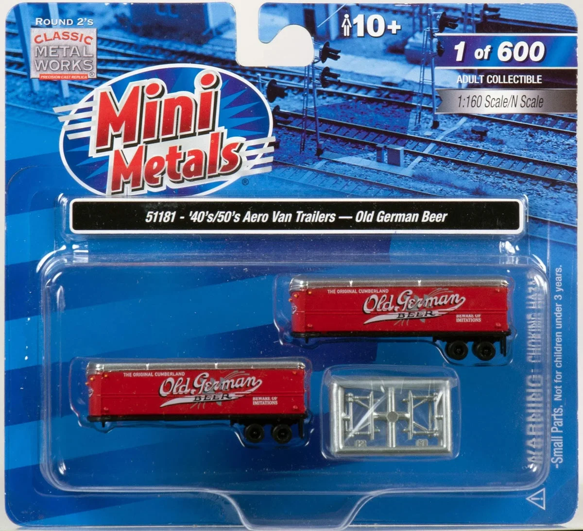 N Scale Classic Metal Works AeroVan Trailer Old German Beer (2-Pack) 51181