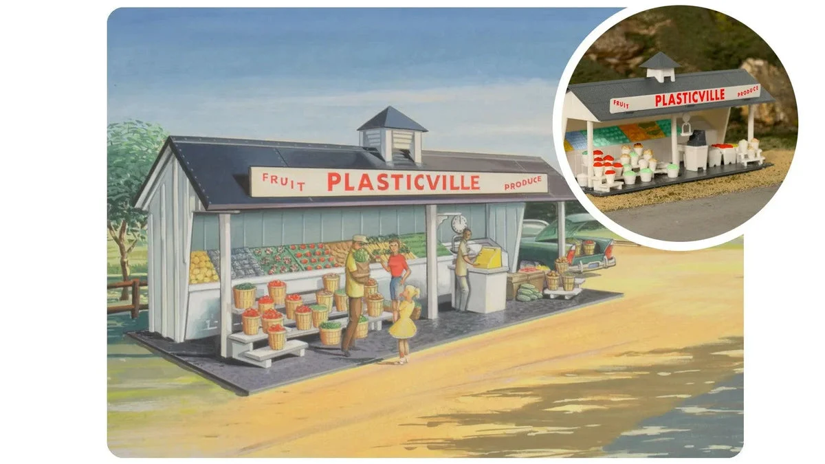 O Bachmann 75th Anniversary Plasticville Roadside Stand 45632 - Bachmann Trains