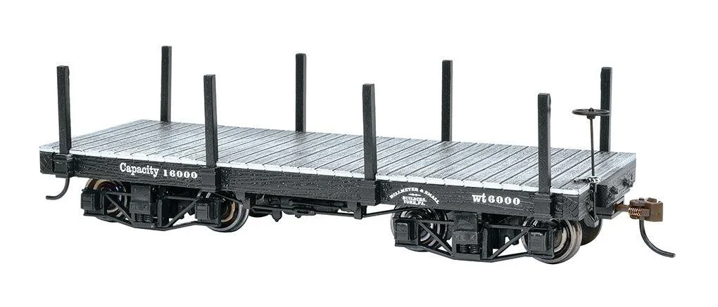 On30 Bachmann Black, Data Only (2/Box) - 18' Flat Car 26512
