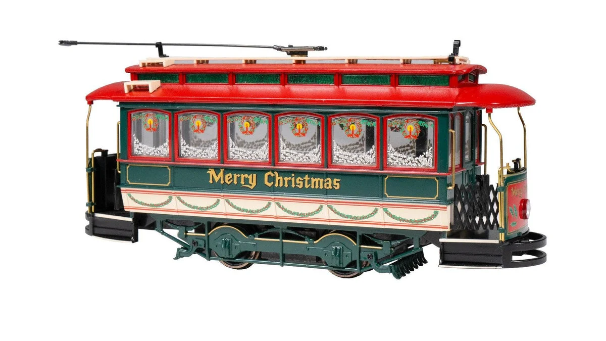 On30 Bachmann Closed Streetcar - Merry Christmas 25129