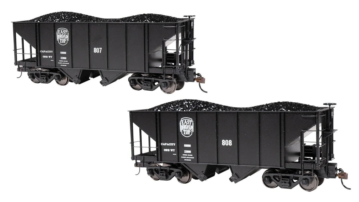 On30 Bachmann East Broad Top #807 & #808 - 2 Bay Steel Hopper 27902