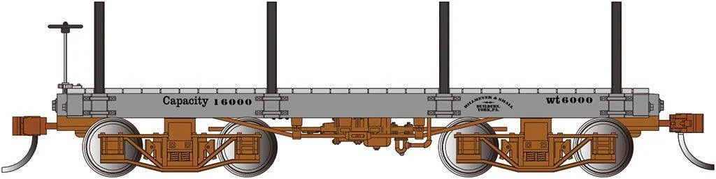 On30 Bachmann Gray, Data Only (2/Box) - 18' Flat Car 26513