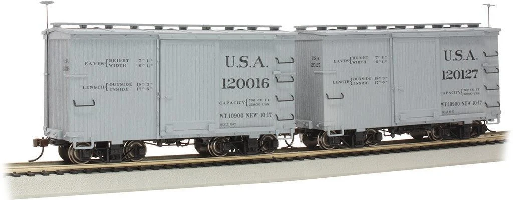 On30 Bachmann USA #120016 & 120127 (2/Box)- 18' Box Car with Murphy Roof 26554