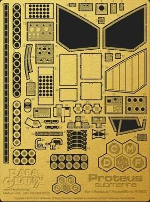 Paragrafix 1/32 Proteus Submarine Photo-Etch Set for Moebius Kit