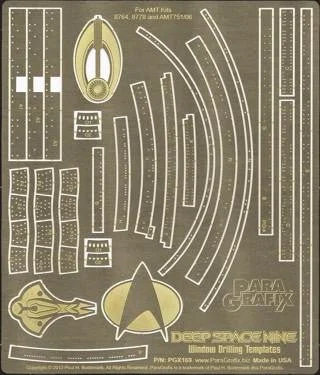 Paragrafix 1/3300 Star Trek Deep Space 9 Window Drilling Template Photo Etch Set for AMT