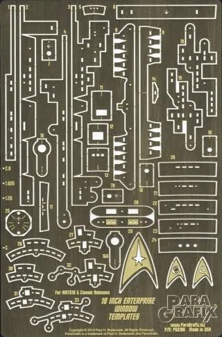 Paragrafix 18 inch Enterprise Window Templates 1/650 Scale