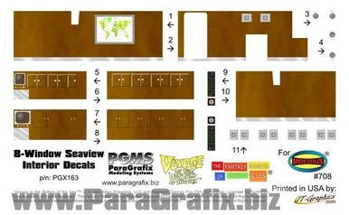 Paragrafix 8 Window Seaview Interior Decals for the Moebius