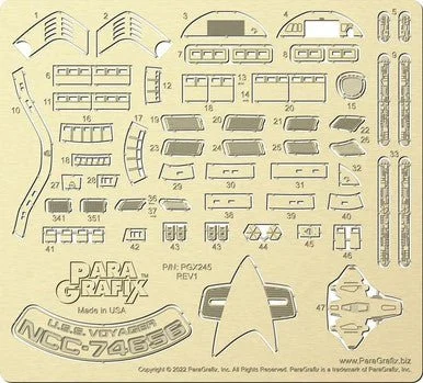 Paragrafix USS Voyager Photoetch Set - 1/1000 Scale