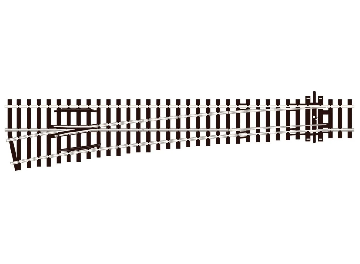 Peco HO Turnout Large Radius Lefthand Electrofrog - SLE89