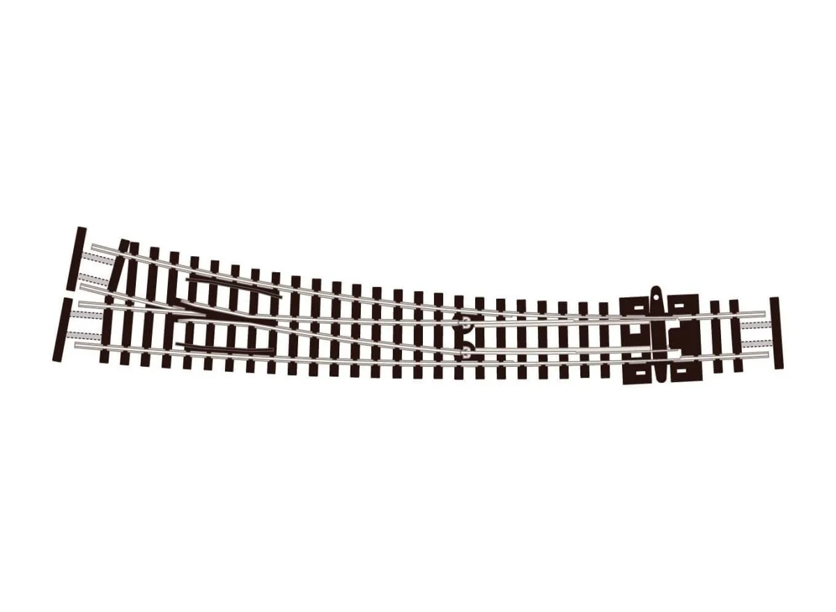 Peco N Streamline Curved Double Radius Turnout Righthand Code 5 - SLE386F