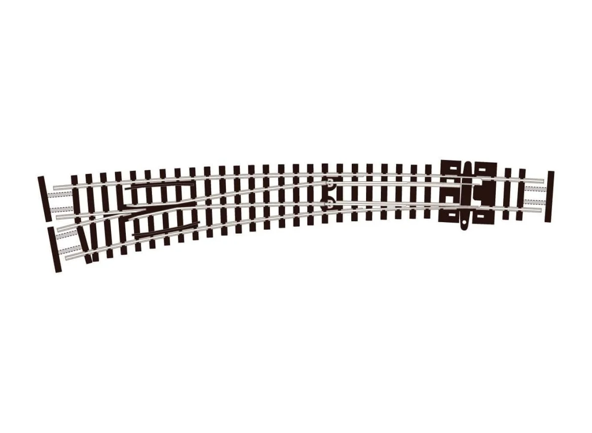 Peco N Streamline Curved Double Radius Turnout Lefthand Code 5 - SLE387F