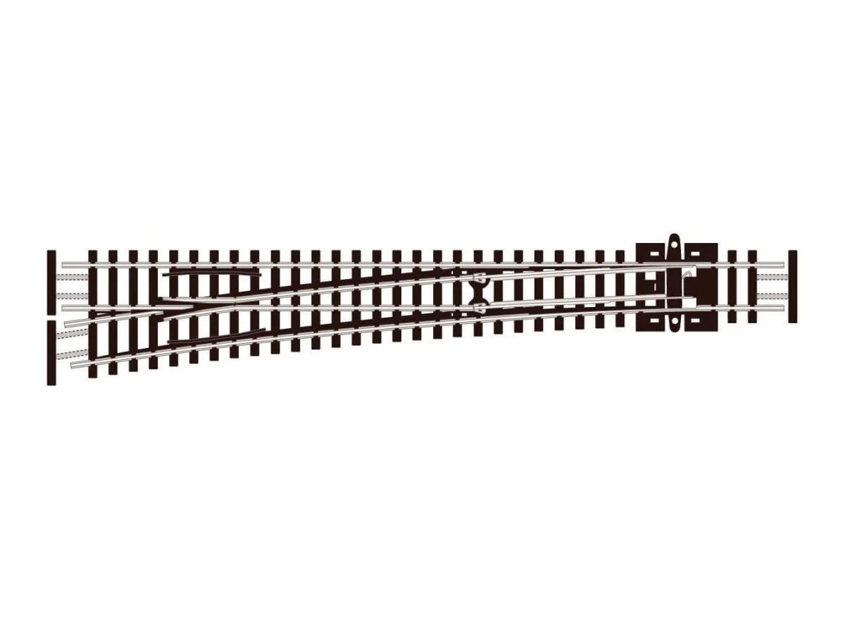 Peco N Streamline Large Radius Turnout Lefthand Code 55 Electrofrog - SLE389F