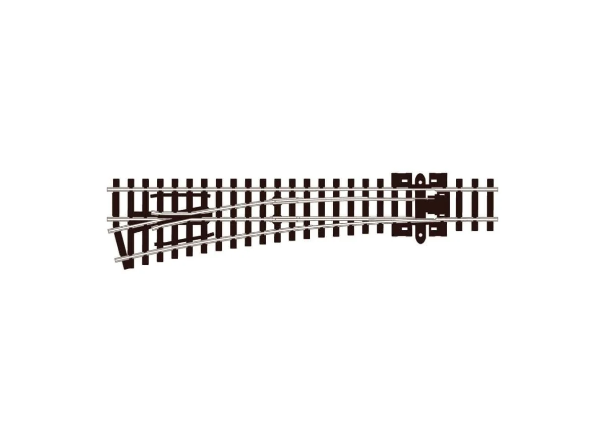 Peco N Streamline Medium Radius Turnout Lefthand Code 80 Electrofrog - SLE396