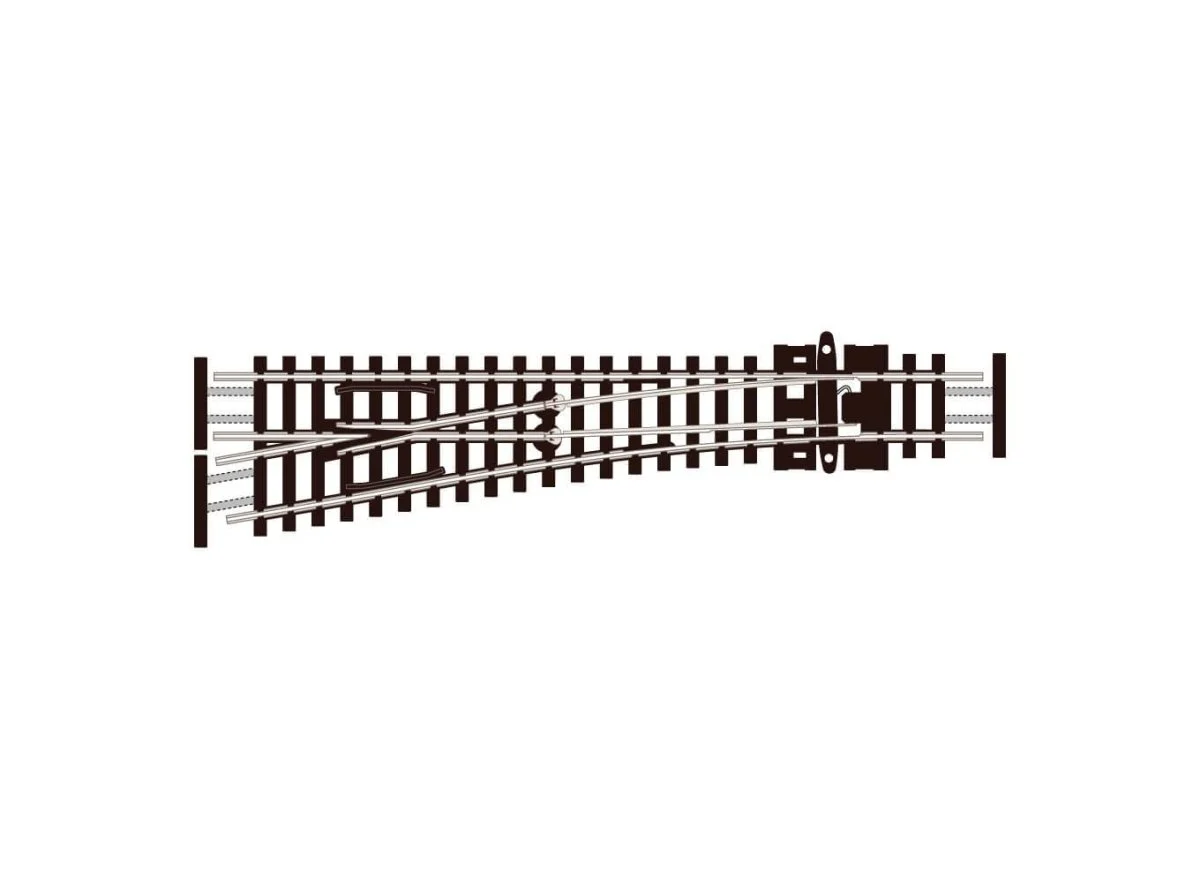 Peco N Streamline Small Radius Turnout Lefthand Code 55 Electrofrog - SLE392F