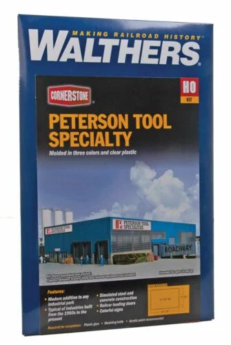 Walthers Cornerstone HO Scale Peterson Tool Specialties Kit – Modern Industrial Manufacturing Plant – 933-3091