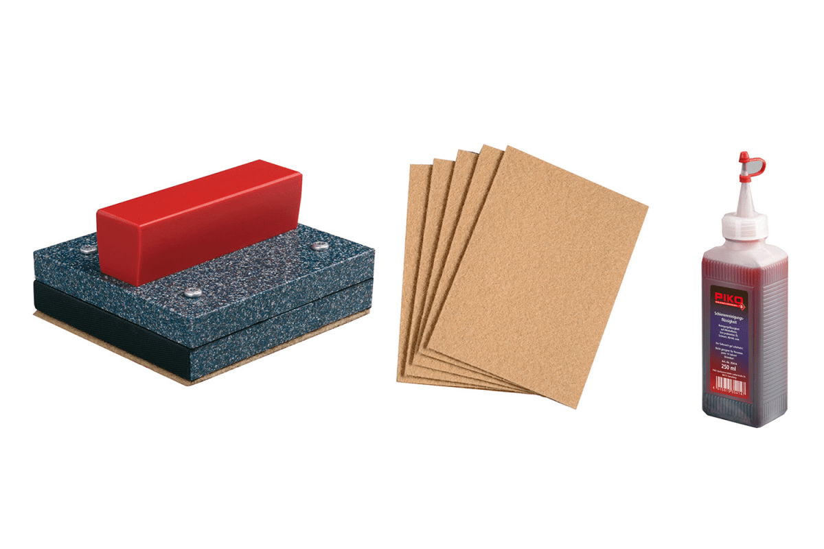 Piko 35411 Track Cleaning Set - Block, Pads, and Fluid (G-Scale)