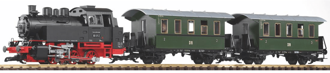 Piko 38125 DR BR80 Passenger Starter Set w/ Analog Sound and Smoke (G-Scale)