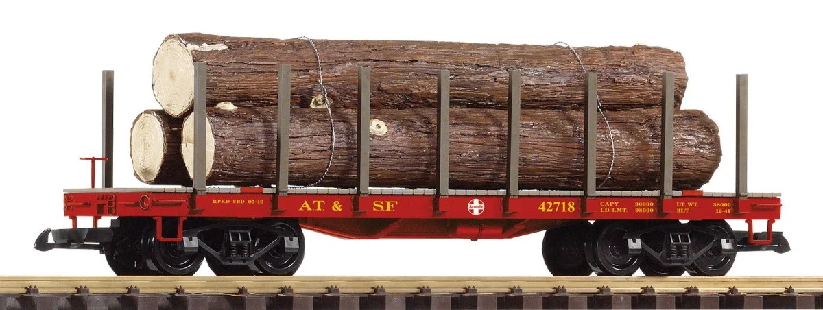 Piko 38786 SF Flatcar w/Redwood Log Load (G-Scale)