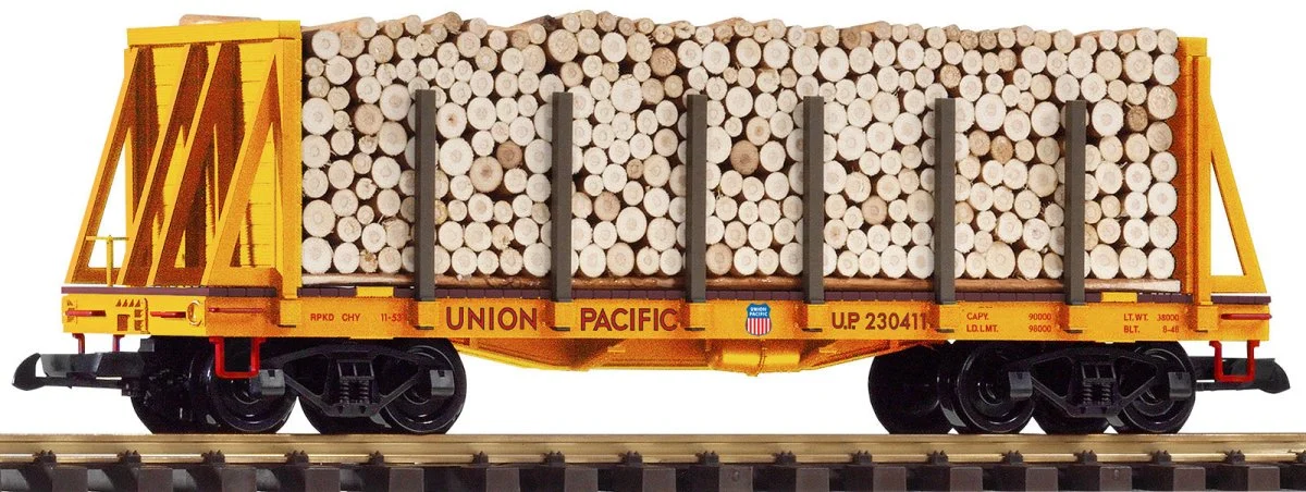Piko 38791 UP Bulkhead Flat w/ Pulpwood Load (G-Scale)