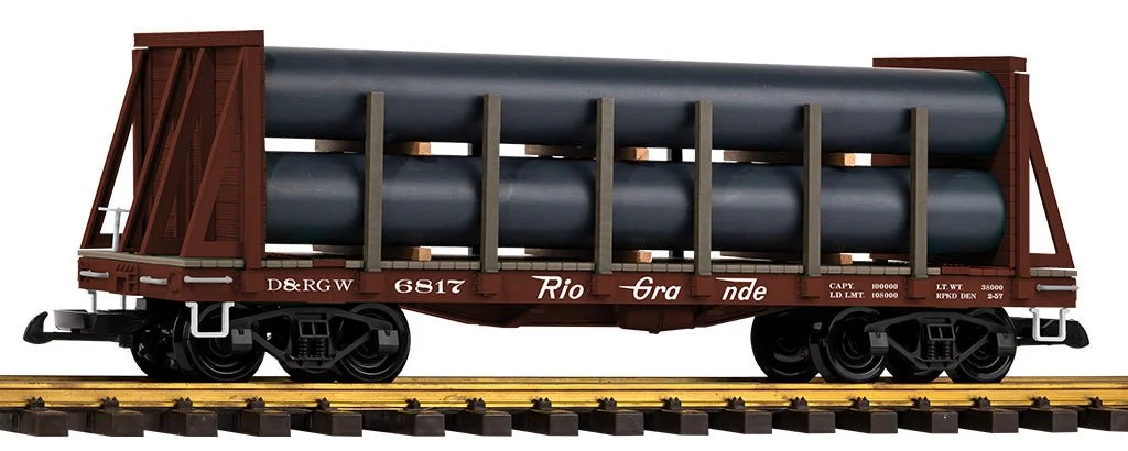 Piko 38795 D&RGW Bulkhead Flat w/ Pipe Load (G-Scale)
