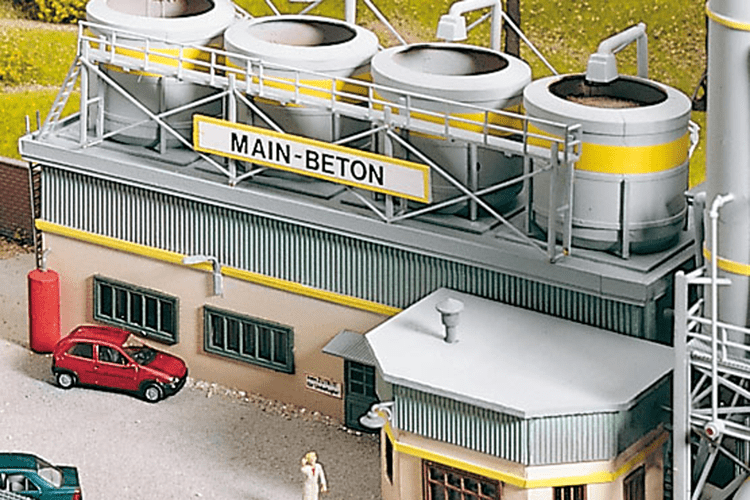 Piko 61130 Classic Line Concrete Plant Mixing Building, Building Kit (HO-Scale)