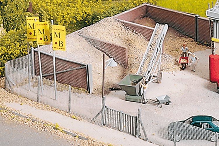 Piko 61132 Classic Line Concrete Plant Sand Bunkers, Building Kit (HO-Scale)