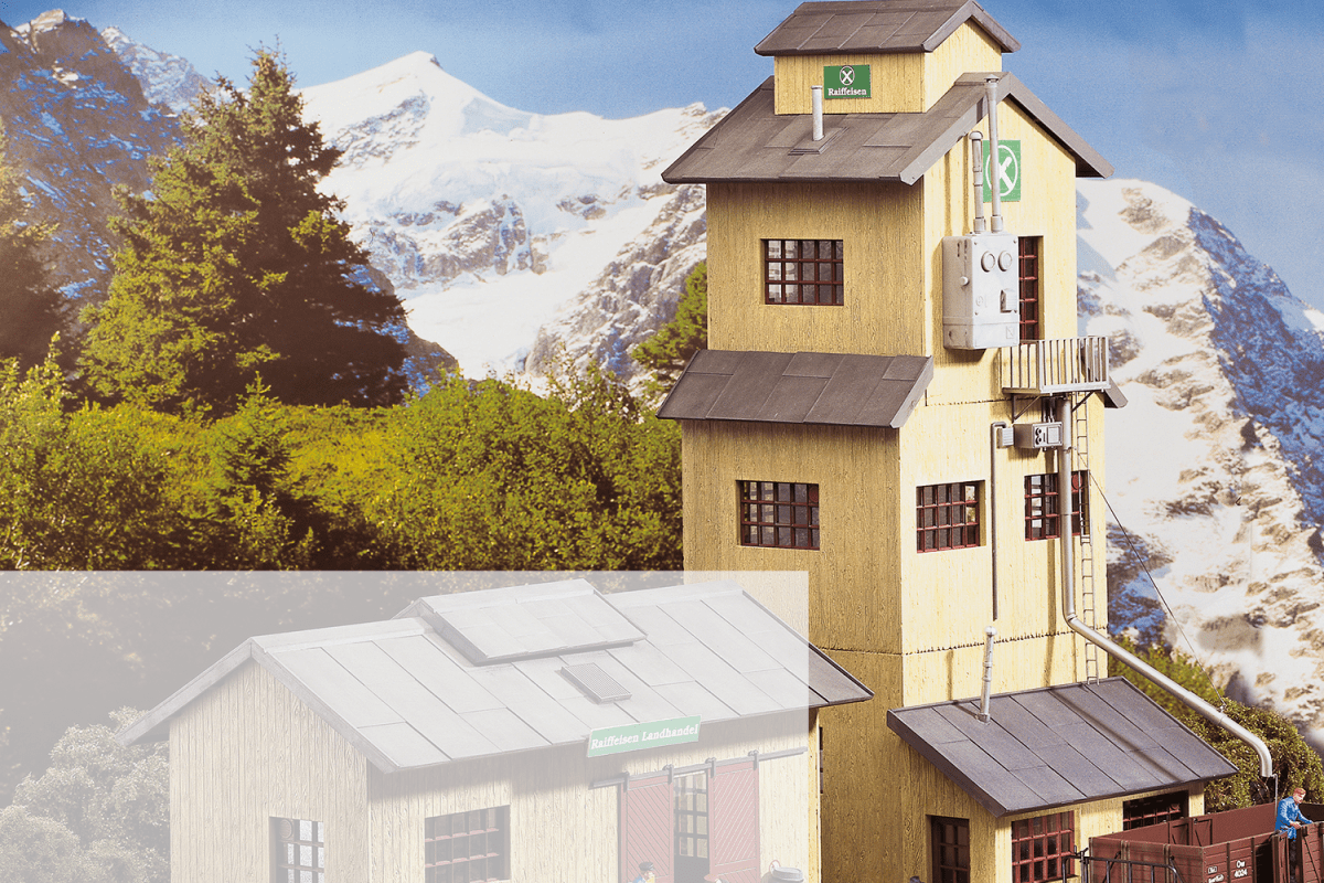 Piko 62035 CoOp Grain Elevator, Building Kit (G-Scale)