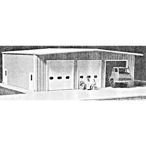Pikestuff HO Scale Fire Station Green - 7 x 5-1/2" 17.5 x 12.5cm