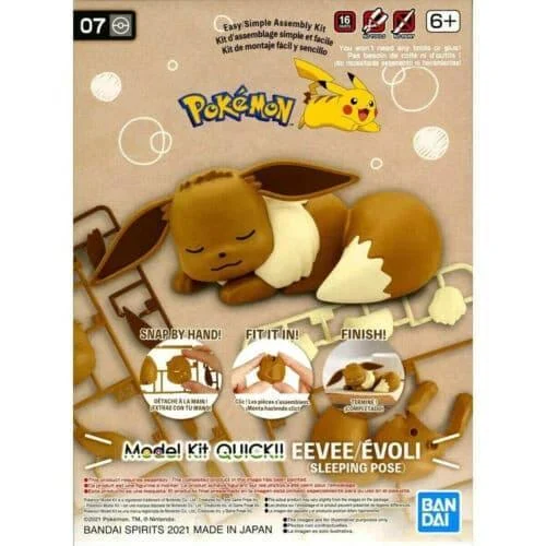 Bandai Pokemon Eevee (Sleeping Pose) 07 Quick Model Kit 2570605 - Bandai Namco