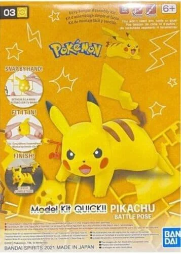 Pokemon Pikachu (Battle Pose) 03 Quick Model Kit - Bandai Namco