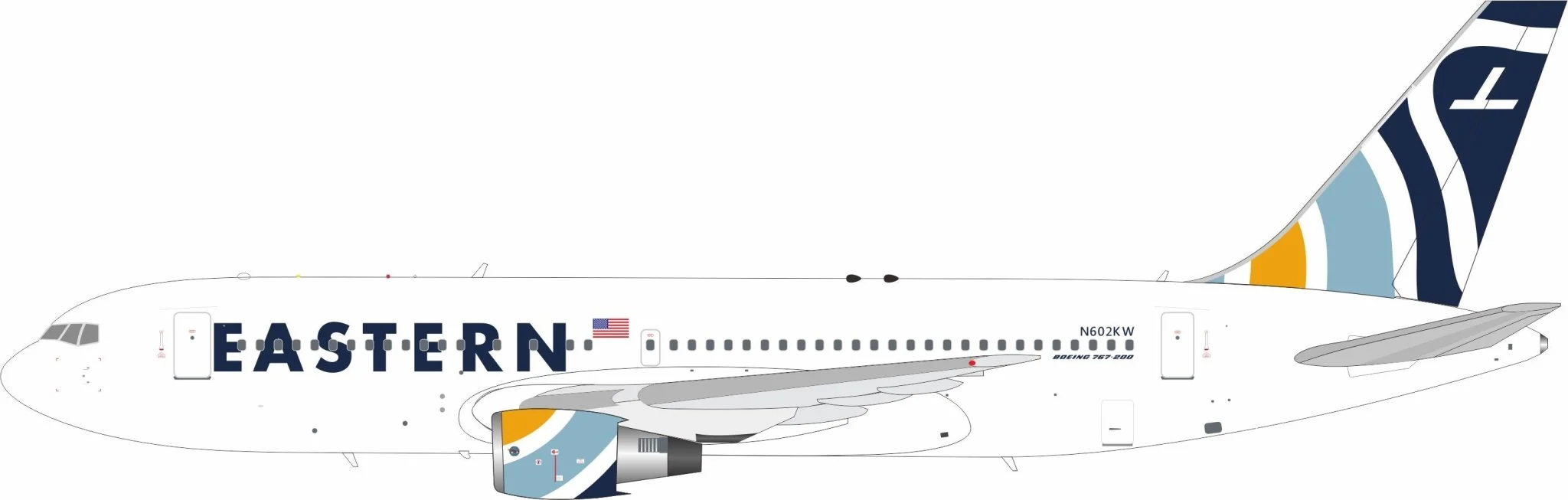 Pre-Order B-Models 762-602 1:200 Eastern Airlines 767-266/ER N602KW