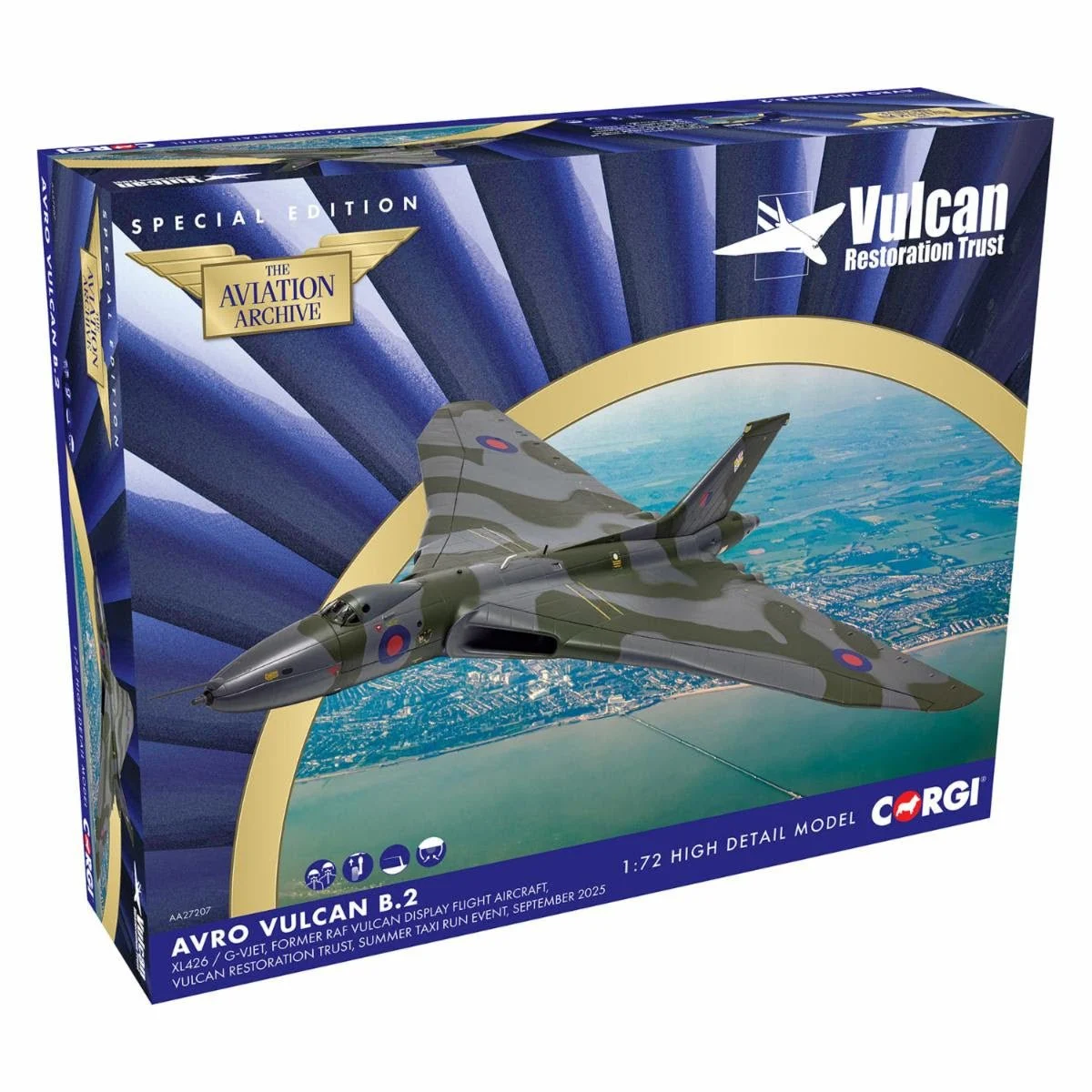 Pre-Order Corgi AA27207 1:72 Avro Vulcan B2, XL426, The Vulcan Restoration Trust, 2025
