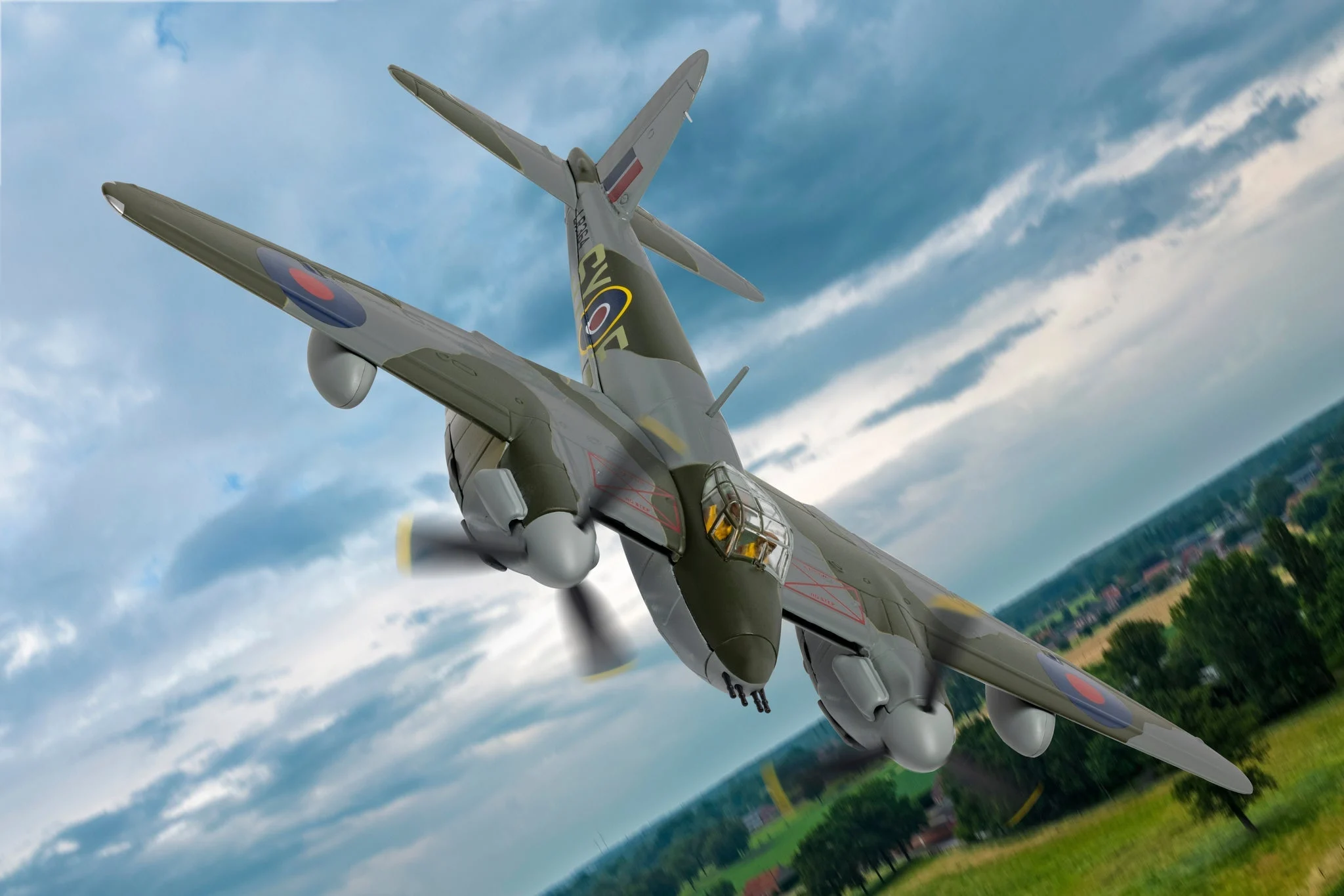 Pre-Order Corgi AA32822 1:72 "de Havilland Mosquito FB VI, LR364 SY-E, Wg Cdr John R 'Bob' Braham & Sqn Ldr Bill 'Sticks' Gregory, No 2 Group Headquarters RAF, 1944