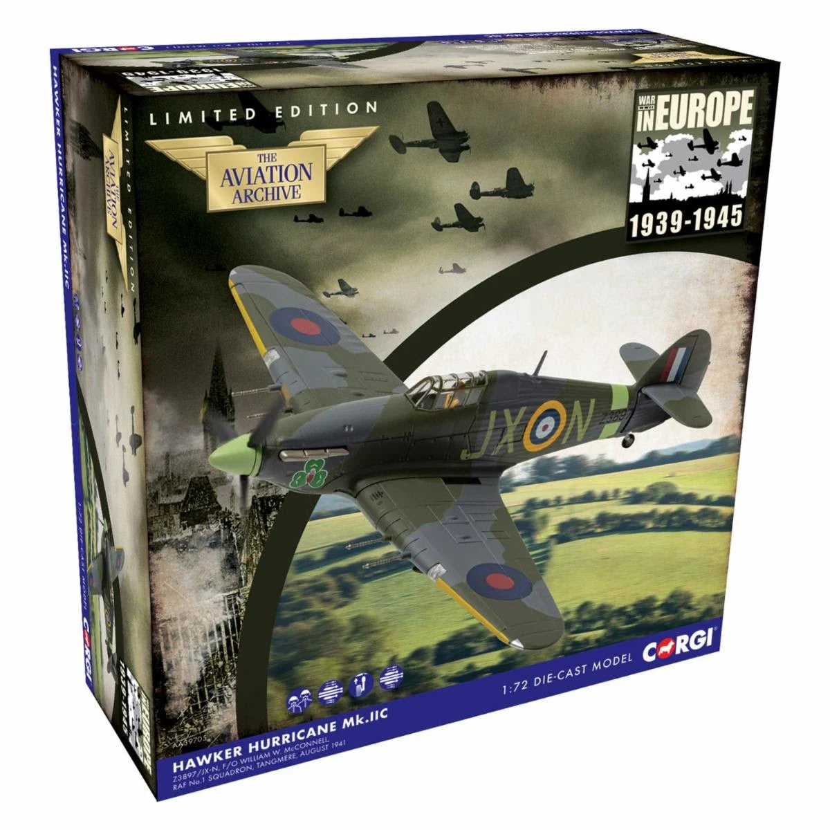 Pre-Order Corgi AA39705 1:72 Hawker Hurricane Mk.IIC, Z3897 /JX-N, 1941