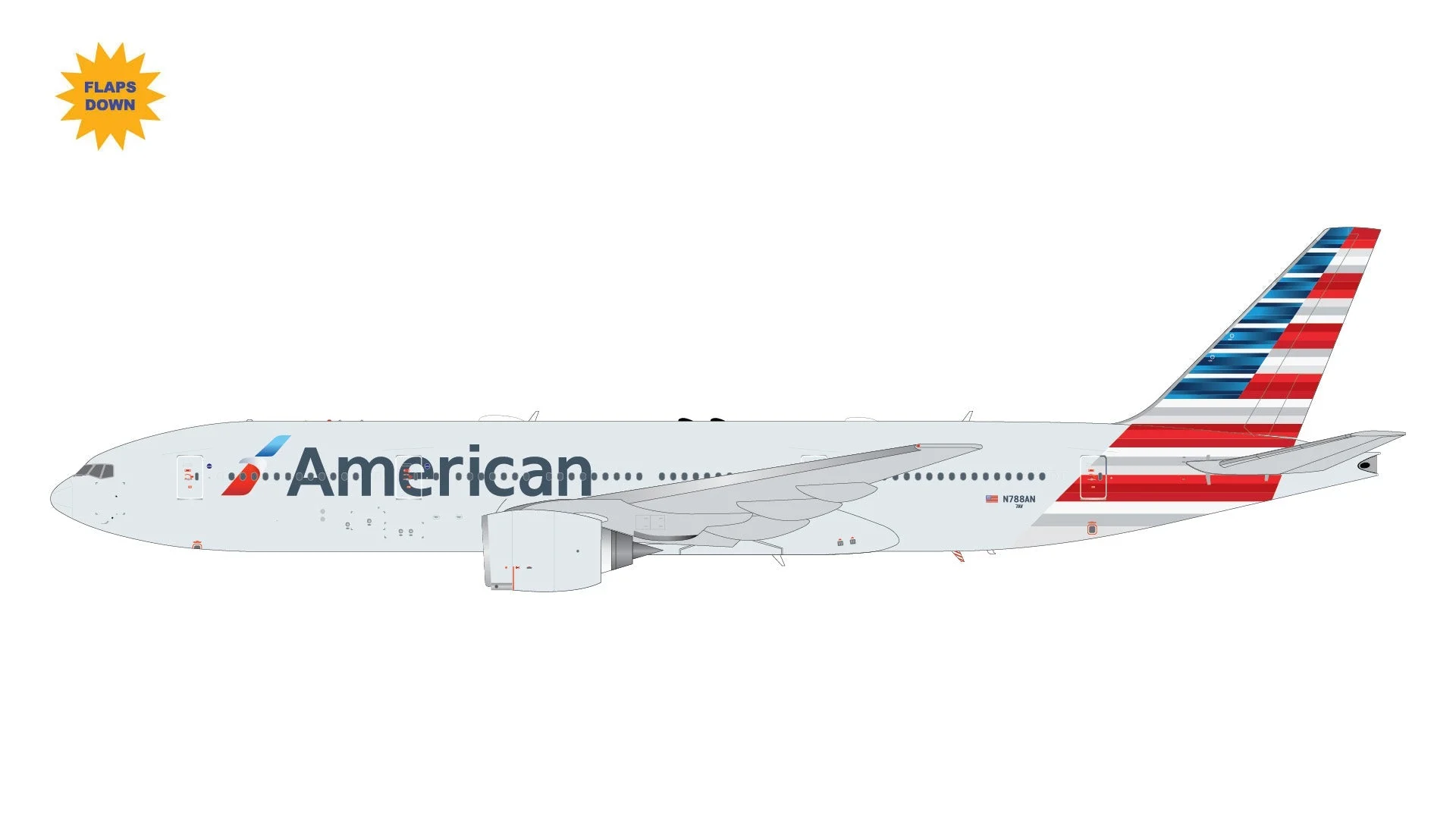 Pre-Order Gemini Jets G2AAL1414F 1:200 American Airlines B777-200ER N788AN "Flaps Down"