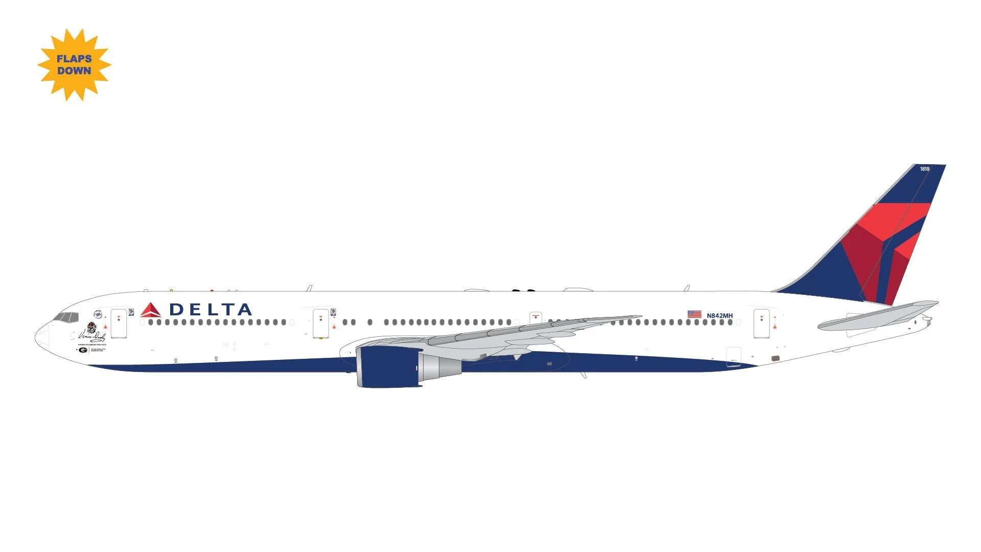 Pre-Order Gemini Jets G2DAL1444F 1:200 Delta Air Lines B767-400ER N842MH "Vince Dooley" "Flaps Down"