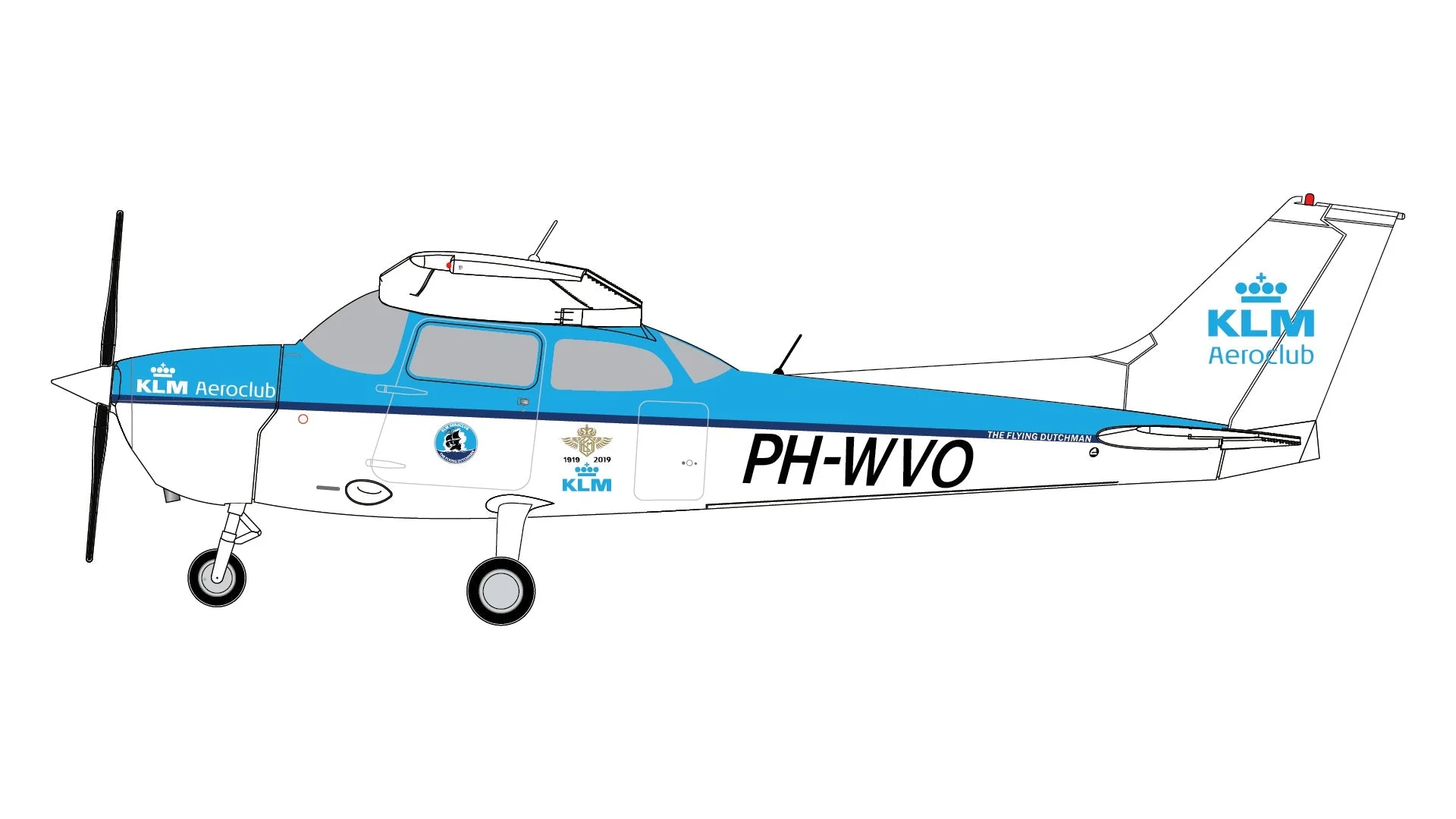 Pre-Order Gemini Jets GGCES019 1:72 KLM Aeroclub Cessna 172P PH-WVO