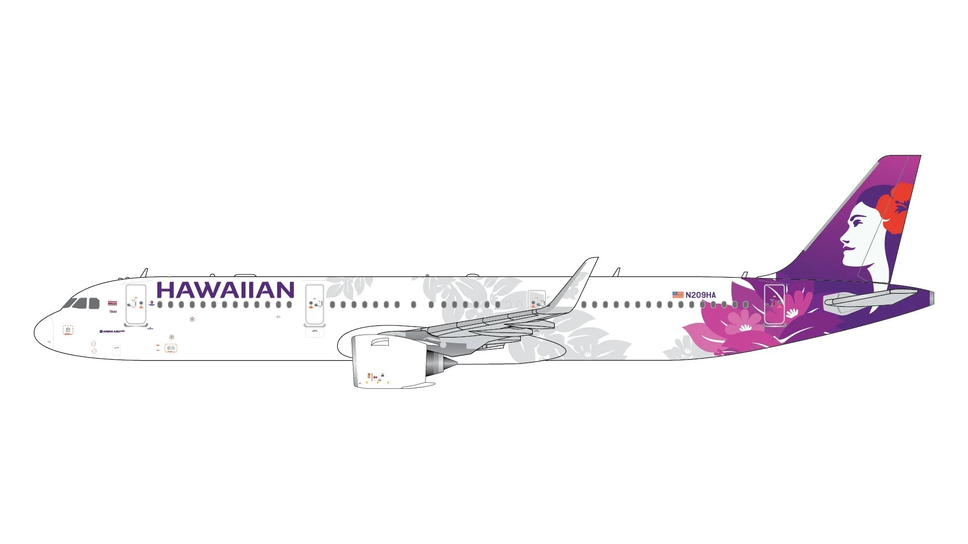 Pre-Order Gemini Jets GJHAL2415 1:400 Hawaiian Airlines A321neo N209HA