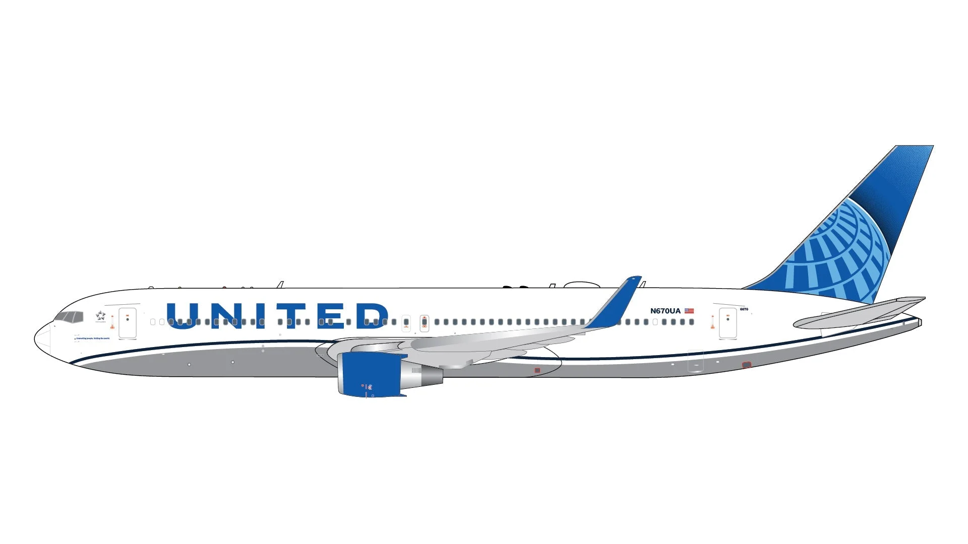 Pre-Order Gemini Jets GJUAL2227 1:400 United Airlines B767-300ER N670UA